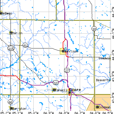 Clare County close-up map