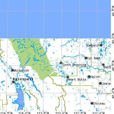 Glacier County close-up map