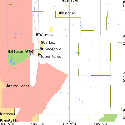 Otero County close-up map