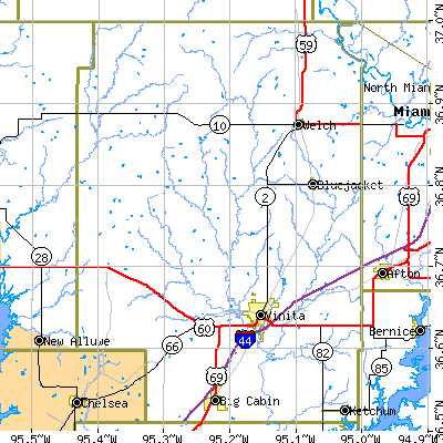 Craig County close-up map