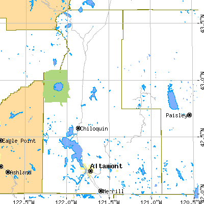 Klamath County close-up map