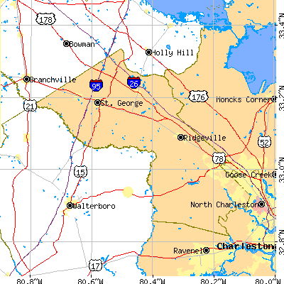 Dorchester County close-up map