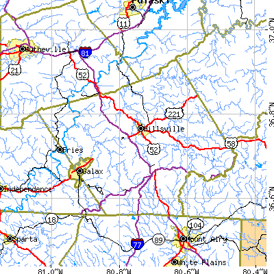 Carroll County close-up map