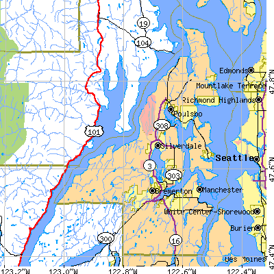 Kitsap County close-up map