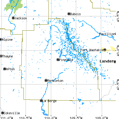 Sublette County close-up map