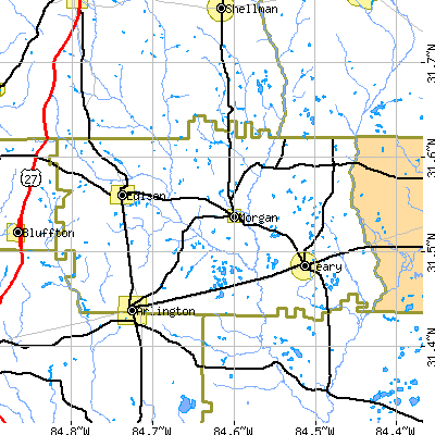 Calhoun County close-up map