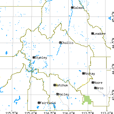 Custer County close-up map