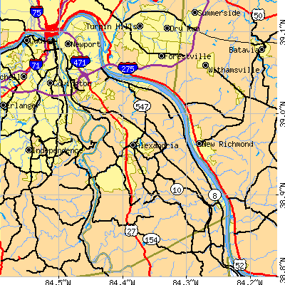Campbell County close-up map