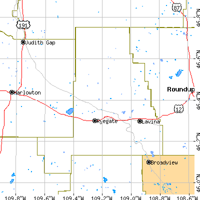 Golden Valley County close-up map
