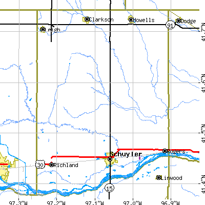 Colfax County close-up map