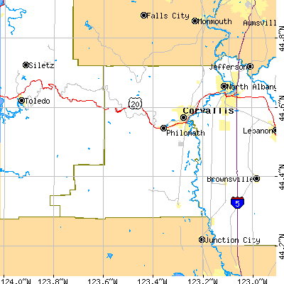 Benton County close-up map