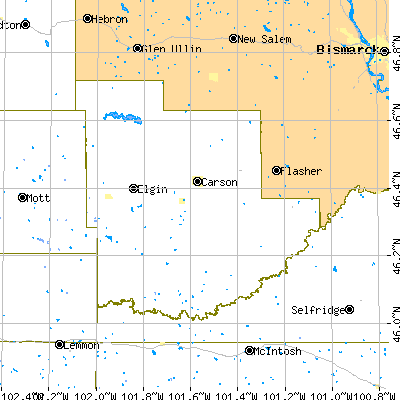 Grant County close-up map