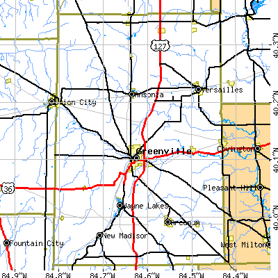 Darke County close-up map