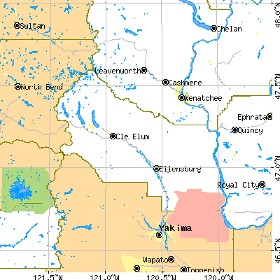 Kittitas County close-up map