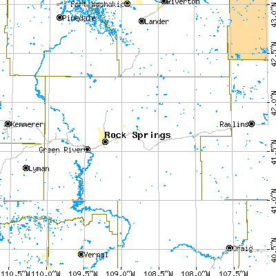 Sweetwater County close-up map