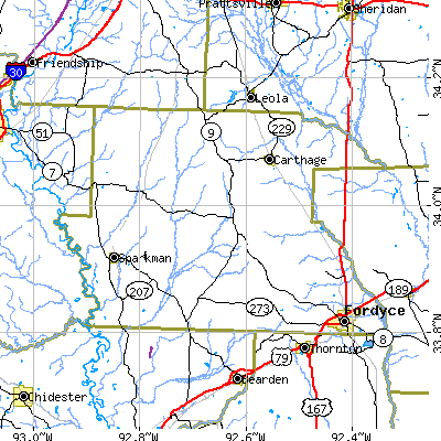 Dallas County close-up map