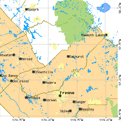 Madera County close-up map