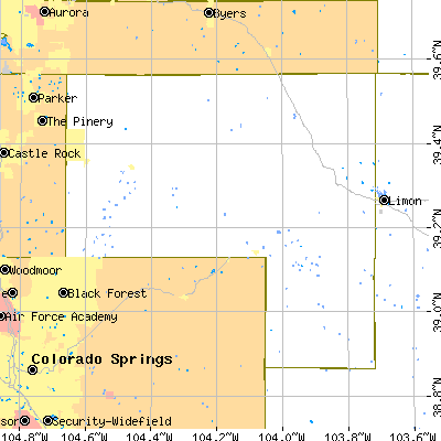 Elbert County close-up map