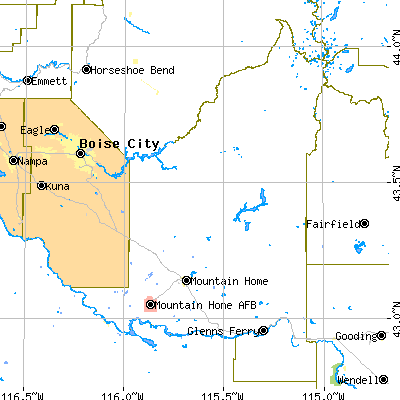 Elmore County close-up map