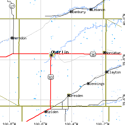 Decatur County close-up map