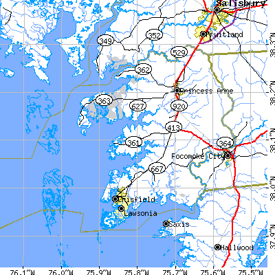 Somerset County close-up map