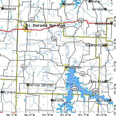 Cedar County close-up map