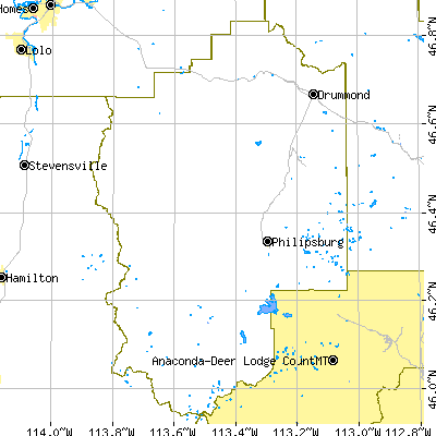Granite County close-up map