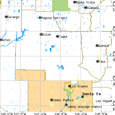 Rio Arriba County close-up map