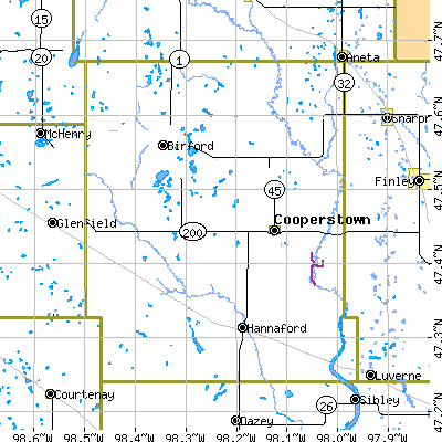 Griggs County close-up map