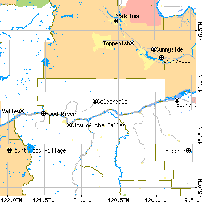 Klickitat County close-up map