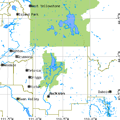 Teton County close-up map