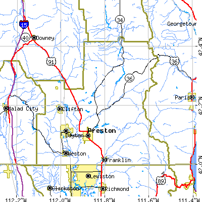Franklin County close-up map