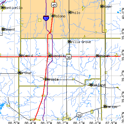 Douglas County close-up map