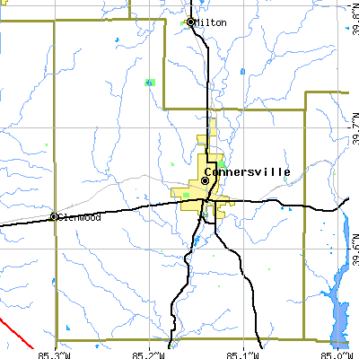 Fayette County close-up map
