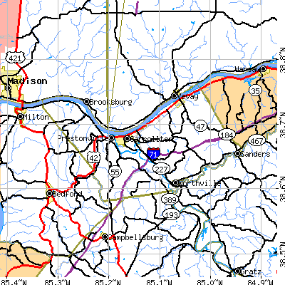 Carroll County close-up map