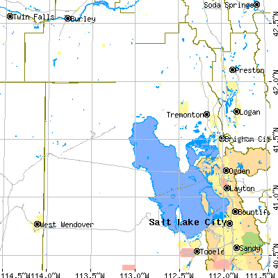 Box Elder County close-up map