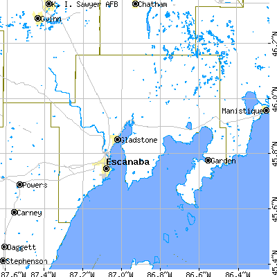 Delta County close-up map