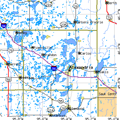 Douglas County close-up map