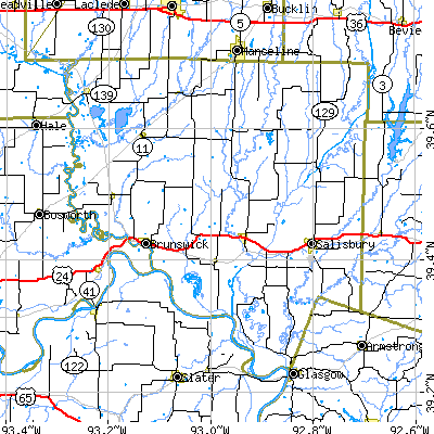 Chariton County close-up map
