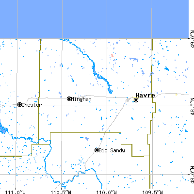 Hill County close-up map