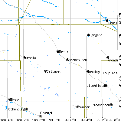Custer County close-up map