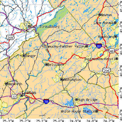 Warren County close-up map