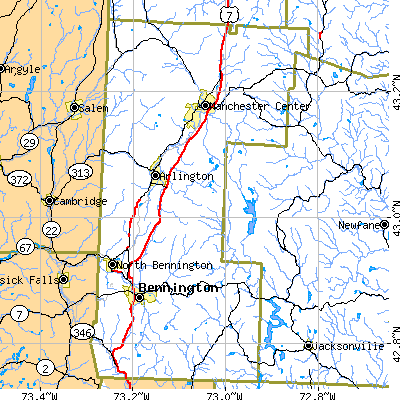 Bennington County close-up map