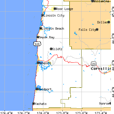 Lincoln County close-up map