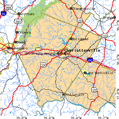 Albemarle County close-up map