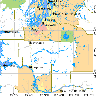 Lewis County close-up map
