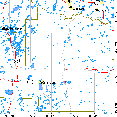 Forest County close-up map