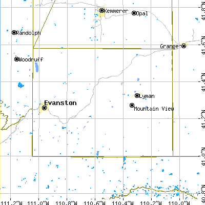 Uinta County close-up map