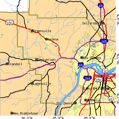 Floyd County close-up map