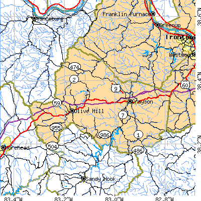 Carter County close-up map